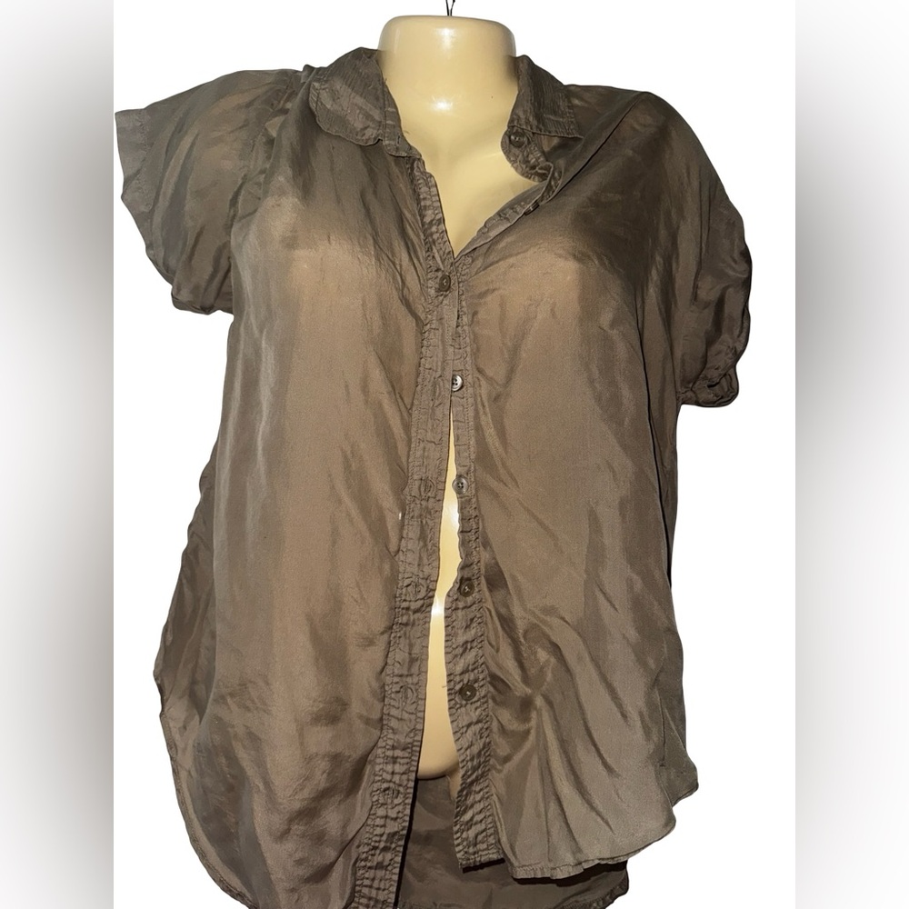 American Eagle Outfitters beige Button-Down Shirt boyfriend fit